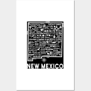 New Mexico Map Posters and Art